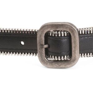 NWT Martina Mori Made In Italy  Black Leather with Silver trim accents